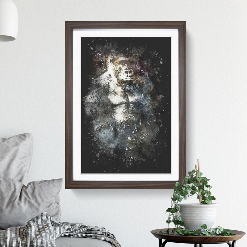 The Silverback Gorilla - Framed Print, Walnut Framed, 63cm H x 45cm W x 2cm D