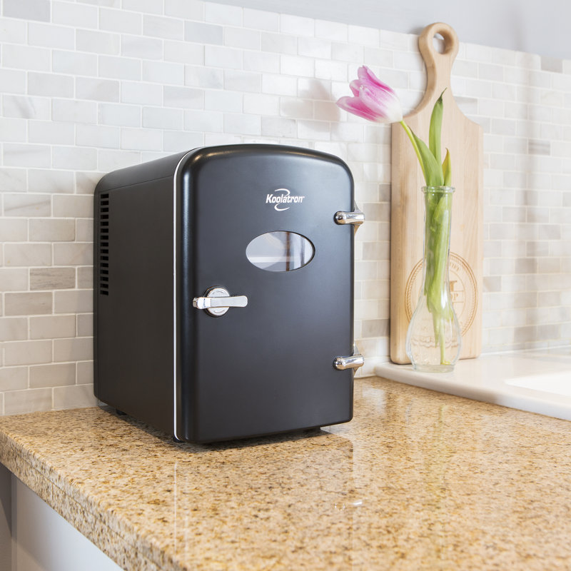 Compact Black Retro Portable Mini Fridge for RV