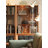 Nordic Vintage Cherry Wood With Glass Door Storage Bookcase