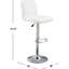 Tabouret réglable contemporain de 2 pièces, tabourets de salle à manger en similicuir blanc, base en métal, siège en cuir-70905772