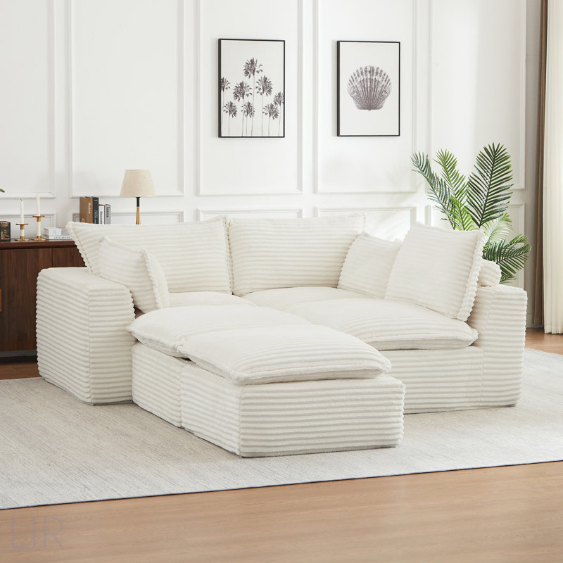 Cloud Sectional Couches For Living Room, Convertible L-Shape Sofa With Ottoman For Ultimate Comfort And Space Efficiency