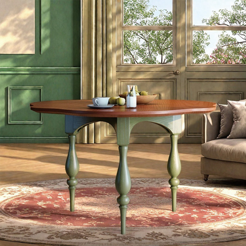 Natural and elegant solid wood dining table, 29.52"H x 47.24"L x 47.24"W