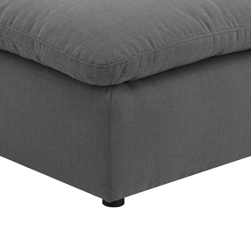Repose-pieds carré Hobo, tissu gris anthracite, coussins en mousse, 40 po