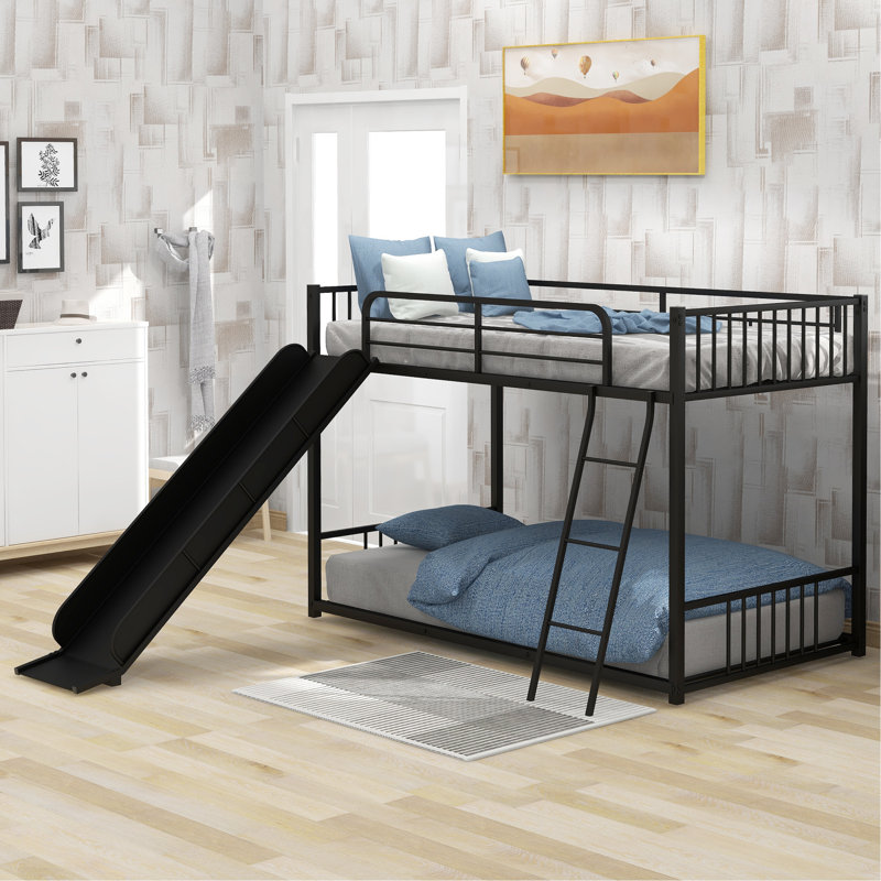 Lindenfield Kids Twin Over Twin Bunk Bed, Black