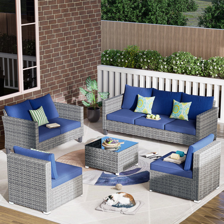 7 - Person Patio Conversation Sets with Cushions