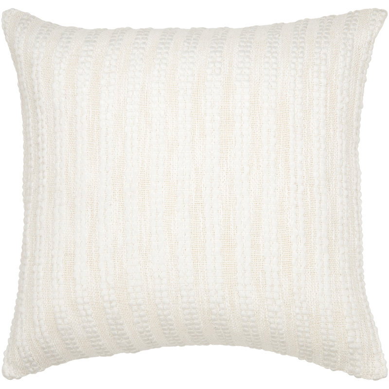 Amora Cotton Blend Pillow, 18" x 18", Polyester/Polyfill, Ivory
