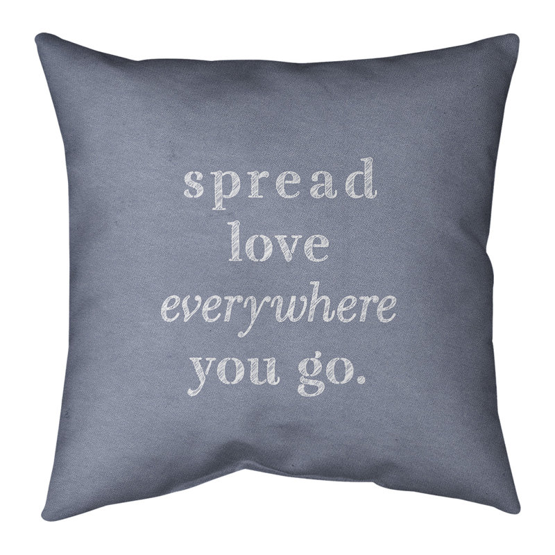Reversible Throw Pillow, 16 x 16, Blue/White