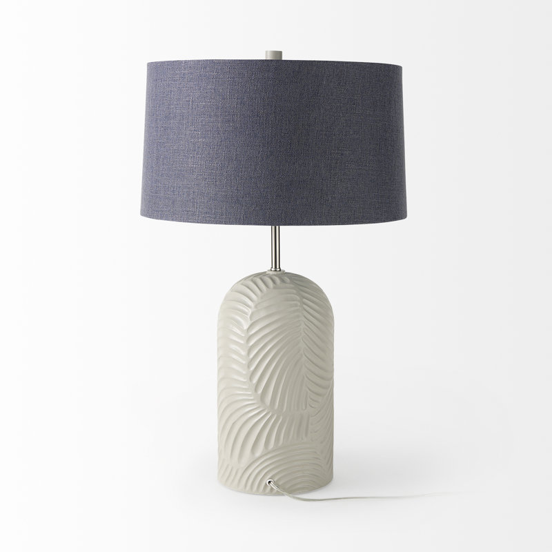 Lampe de table en résine Vernal, Beige, Bleu marine