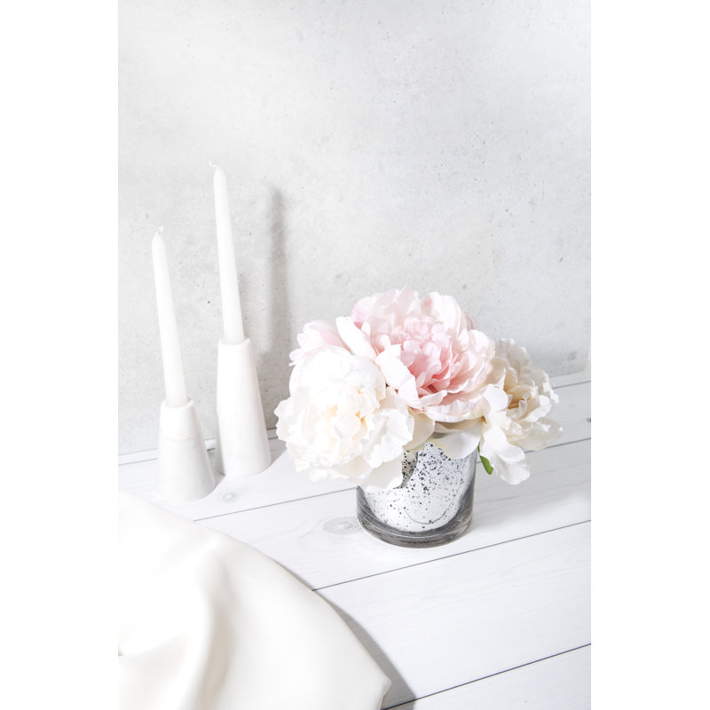 Vase de table en verre, H 4 po x l 4 po x P 4 po, Argent