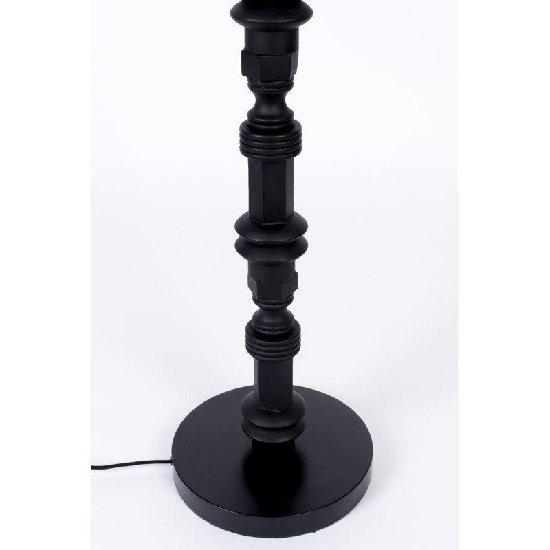 Totem Black Iron Floor Lamp with Velvet Shade 58''