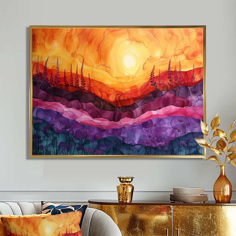 Charpentier - Rainbow Wall Art Print, H 24 po x l 32 po x P 1 po, Toile avec cadre flottant or