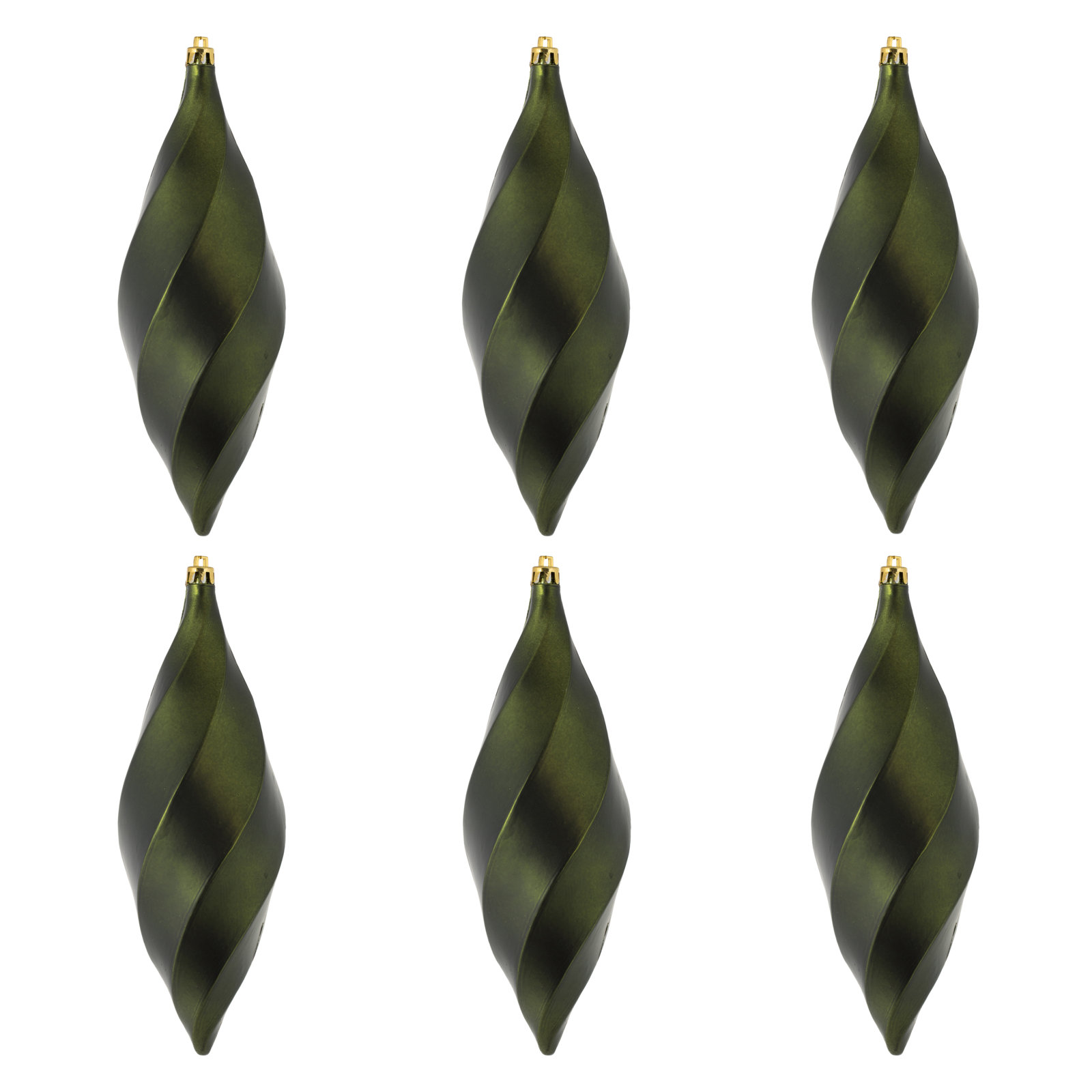8" Swirl Finial Ornament, Matte Moss Green
