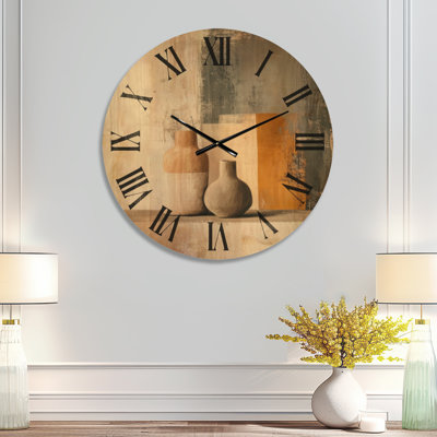 Horloge murale Boho Silent Wood - Forme céramique moderne