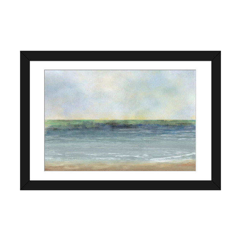 «Ocean Breeze I», impression sur toile, H 24 po x l 32 po x P 1 po, Papier avec cadre noir, Blanc
