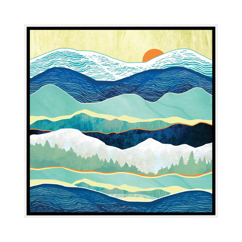 Hiver froid - reproduction d'art, Aucun mat, H 18 po x l 18 po x 1,5 po, Toile blanche encadrée