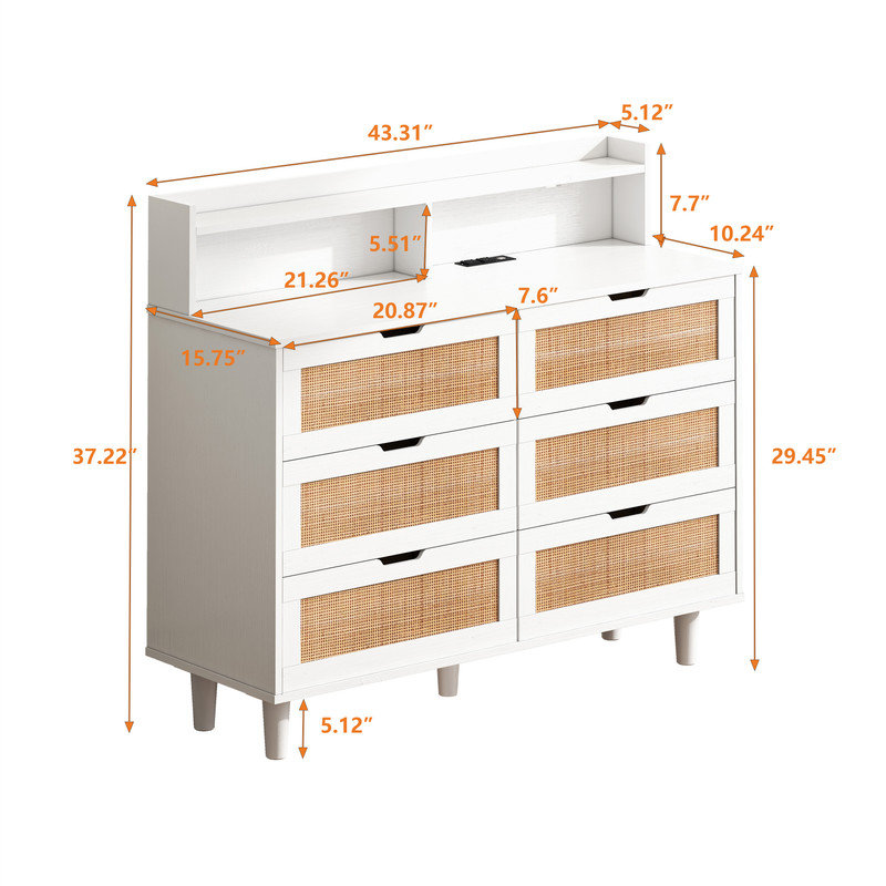 Darnishia 15.75'' W 6 - Drawer Dresser