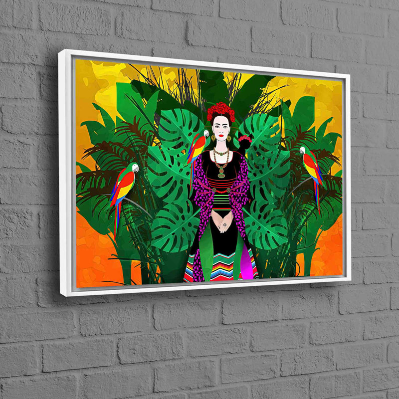 Print on Canvas, White, Framed Print without Mat, 80 cm H x 110 cm W