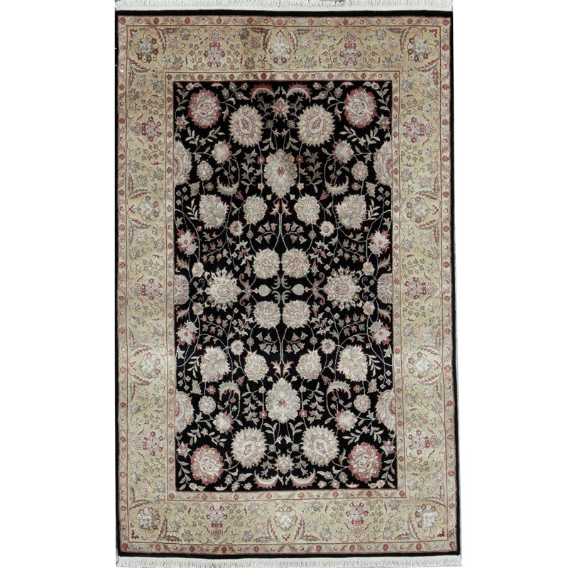 Hand Woven Silk and Wool Area Rug