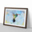 Hummingbird Paint Smudge in Abstract - Framed Print-55769154-55769160