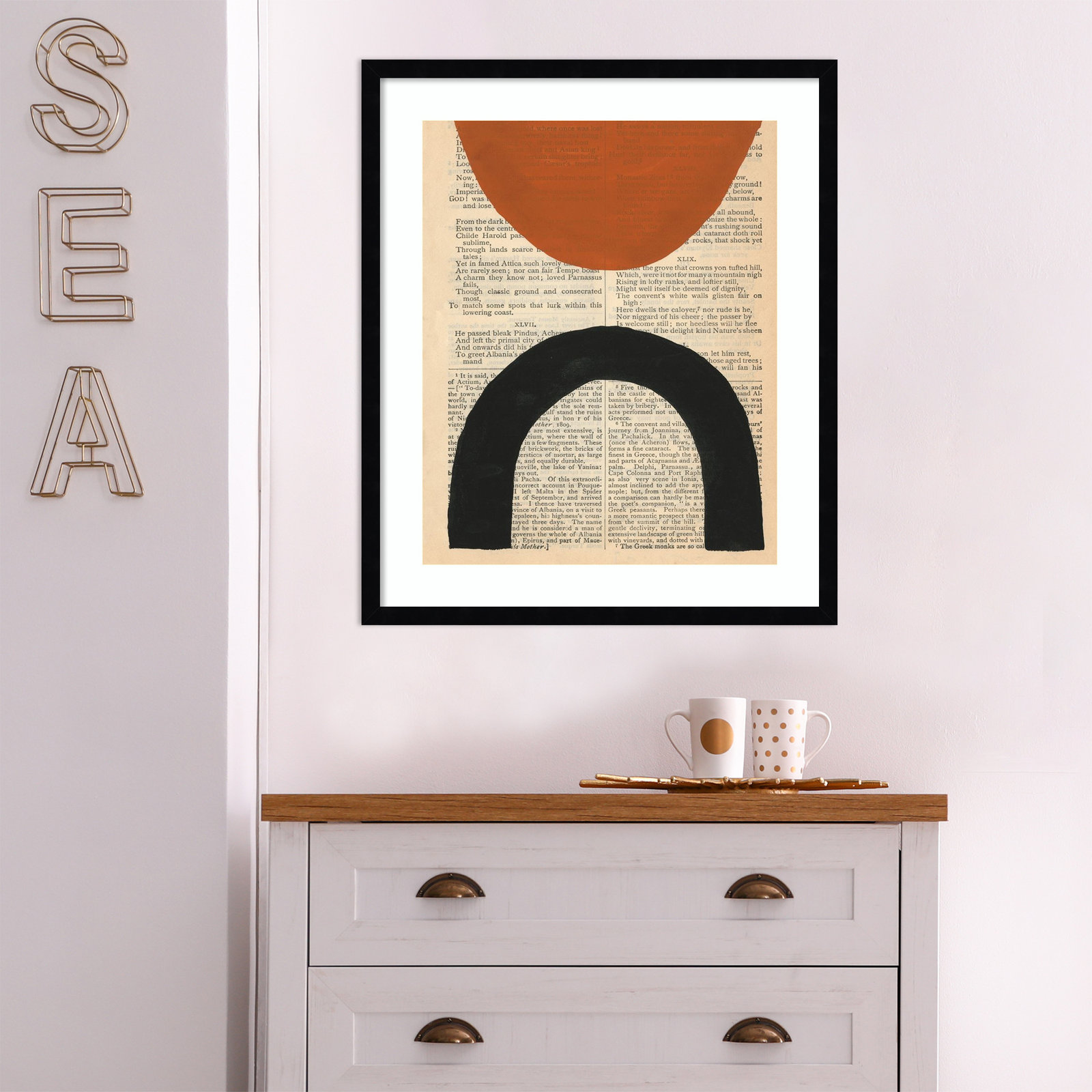 Modern Prose by W. Stramel, Black, 25" H x 21" W x 1" D