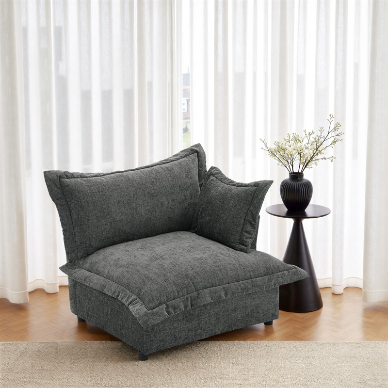 Upholstered Armchair, Dark Grey