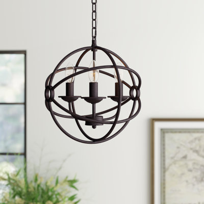 Lustre en forme de globe à 3 lumières Healdton
