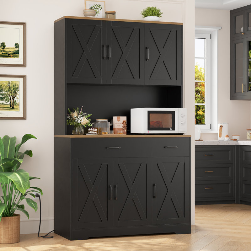 Armoire de cuisine 71 "H, Noir