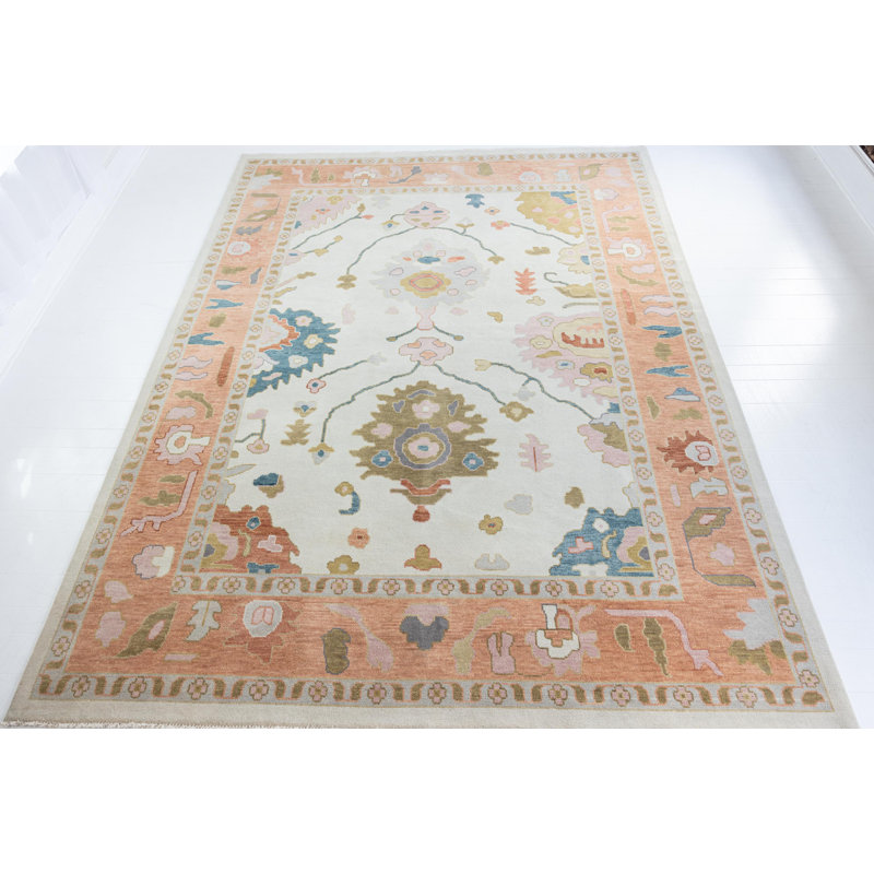 Reba Hand Knotted Wool Oriental Area Rug, Square 12'