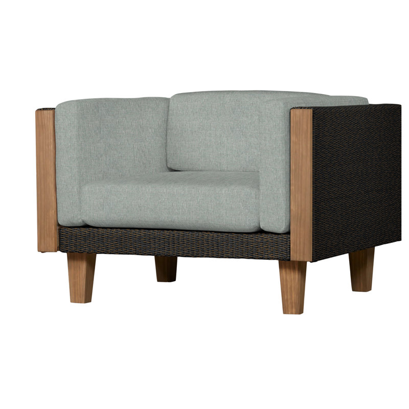 Catalina Outdoor Teak Lounge Chair, Mink, Rollo Linen