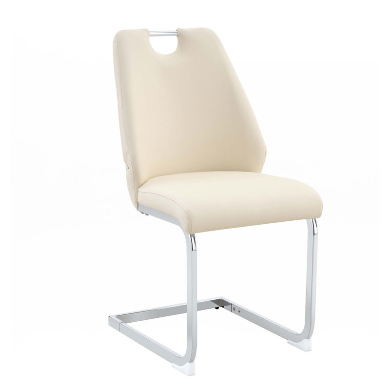 PU Kitchen Chairs Dining Chairs, Off White, 2