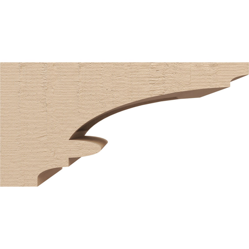 5"W x 10"D x 5"H Diane Rough Cedar Woodgrain TimberThane Corbel, Primed Tan, 5" H x 5" W x 10" D