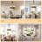 6-light Farmhouse Wood Chandelier, Farmhouse Wagon Wheel Chandelier With Seeded Glass Shade, Round Rustic Wood  Pendant Light For Dining Room Living Room Kitchen Entryway-981288096-981288101