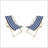 Populus Wood Sling Chairs With Blue Stripe Design, Adjustable Backrest, And Foldable For Easy Storage - Set Of 2