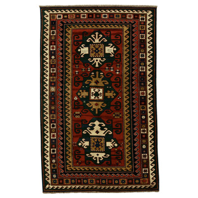 Hand Knotted Wool Area Rug in Multi