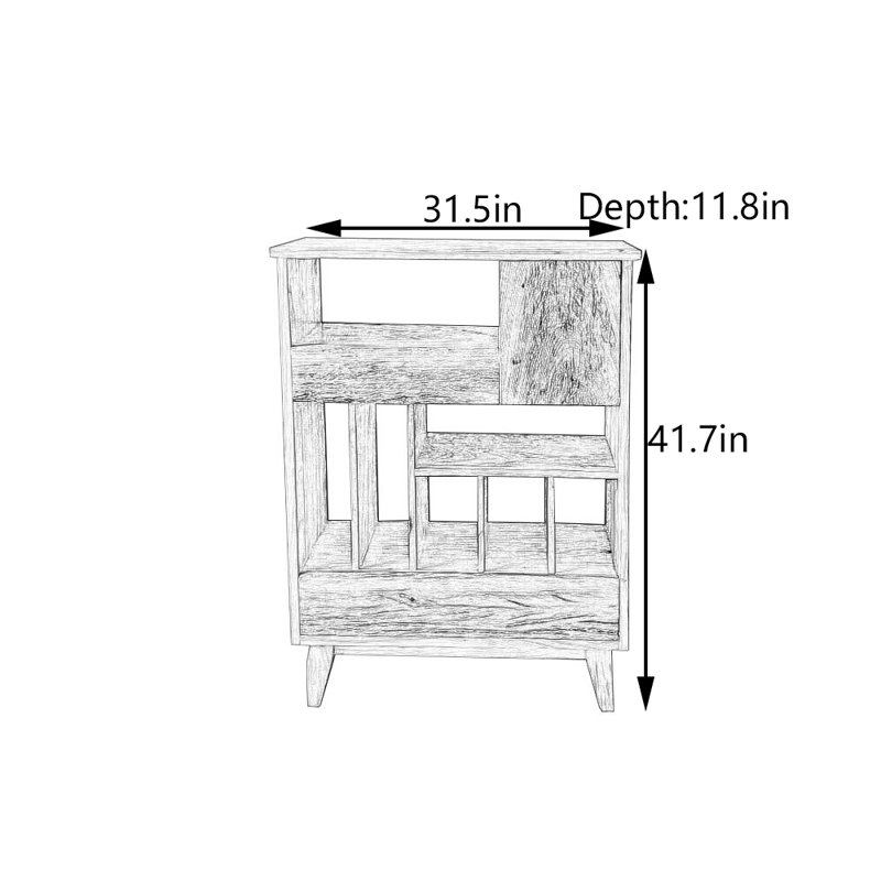 Armoire de vestibule de style Wabi-Sabi, H 41,7 po x l 31,5 po x P 11,8 po