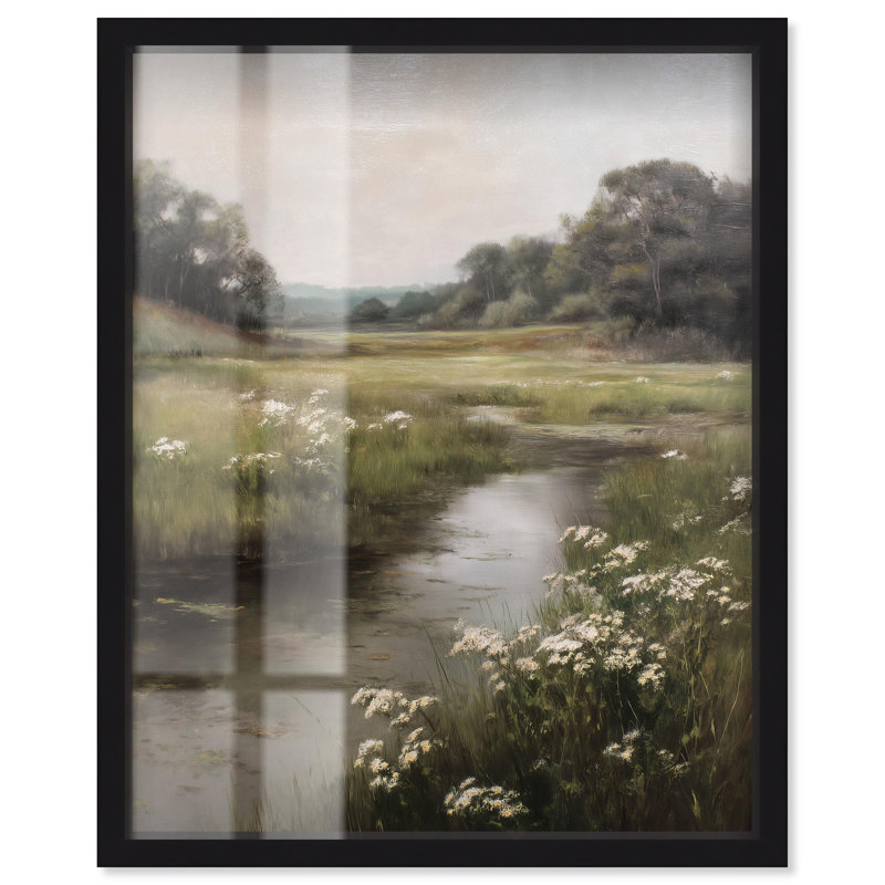 Quiet Waters Shadowbox Print Vintage Wall Decor by Art Remedy, Black, 21" H x 17" W