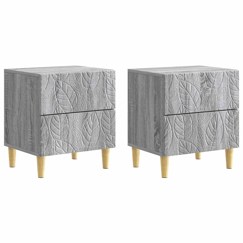 43cm W Composite Bedside Table, Grey Sonoma