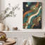 Tableau sur toile à motifs circulaires abstraits turquoise et bronze-1205327429