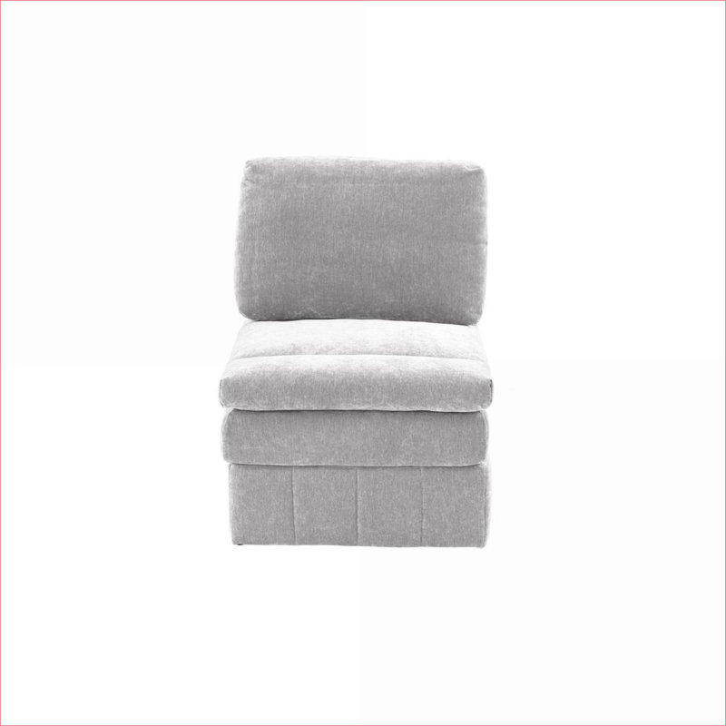 Canapé modulaire sans accoudoirs | Suède gris anthracite contemporain | Couche moelleuse triple | Tissu | Gris