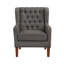 Fauteuil à oreilles classique avec rembourrage capitonné et pieds en bois massif pour un confort d'assise luxueux-487963990