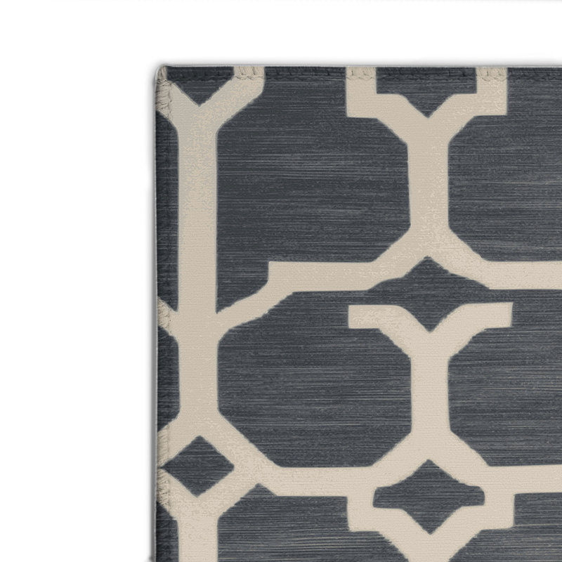 Tapis gris intérieur et extérieur Trellis, Rectangulaire 2 pi x 3 pi
