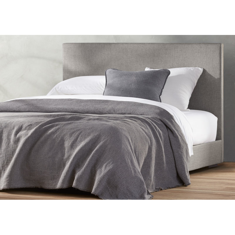 Organic Cotton Chenille Twin Blanket in Charcoal - Reversible and Machine Washable