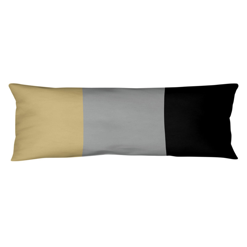 Abel Polyester Medium Pillow, Gold/Gray/Black