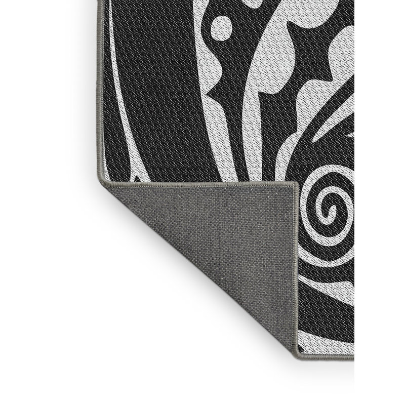 Tapis décoratif noir Maddie, Rectangle 5 pi x 7 pi