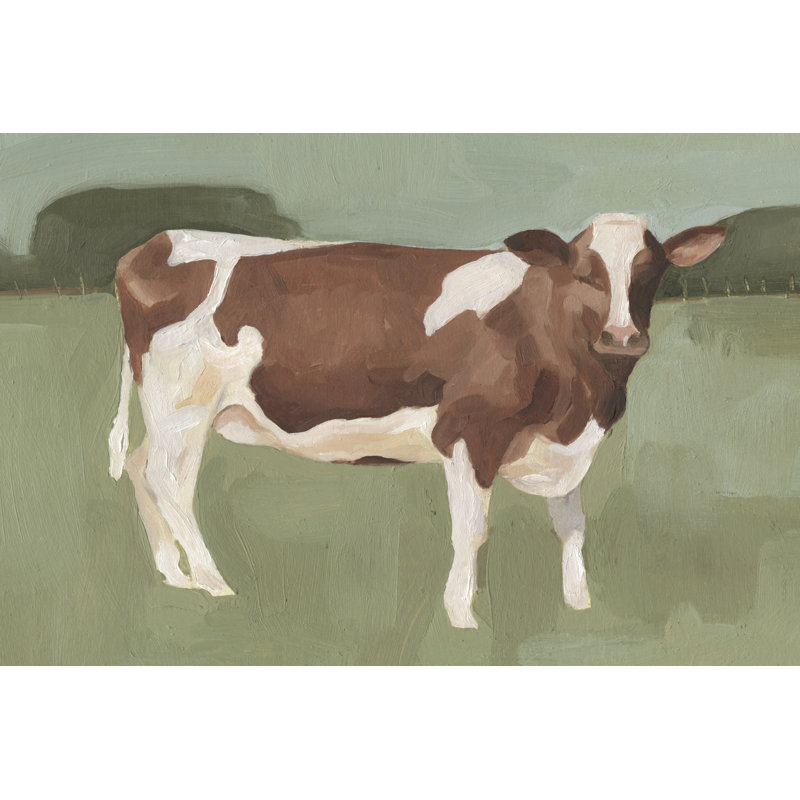 «Bovine Field II», peinture sur toile, H 8 po x l 12 po