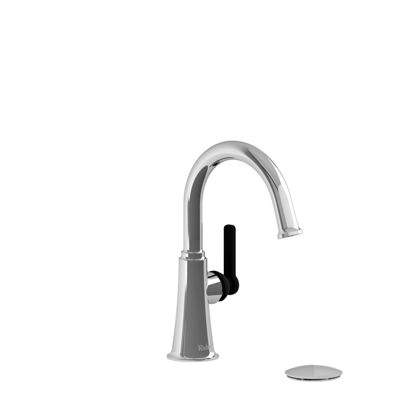 Robinet de lavabo à poignée simple avec bec en C Momenti, Chrome / Noir