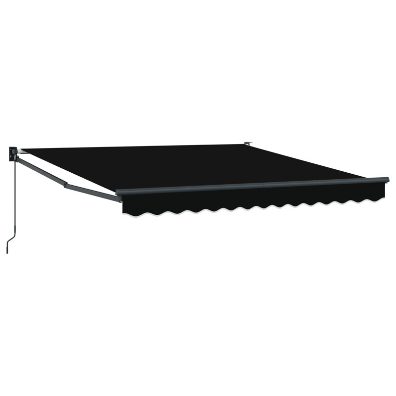 Brayden Studio Retractable Patio Awning, 300 cm W x 250 cm D, Black/Grey