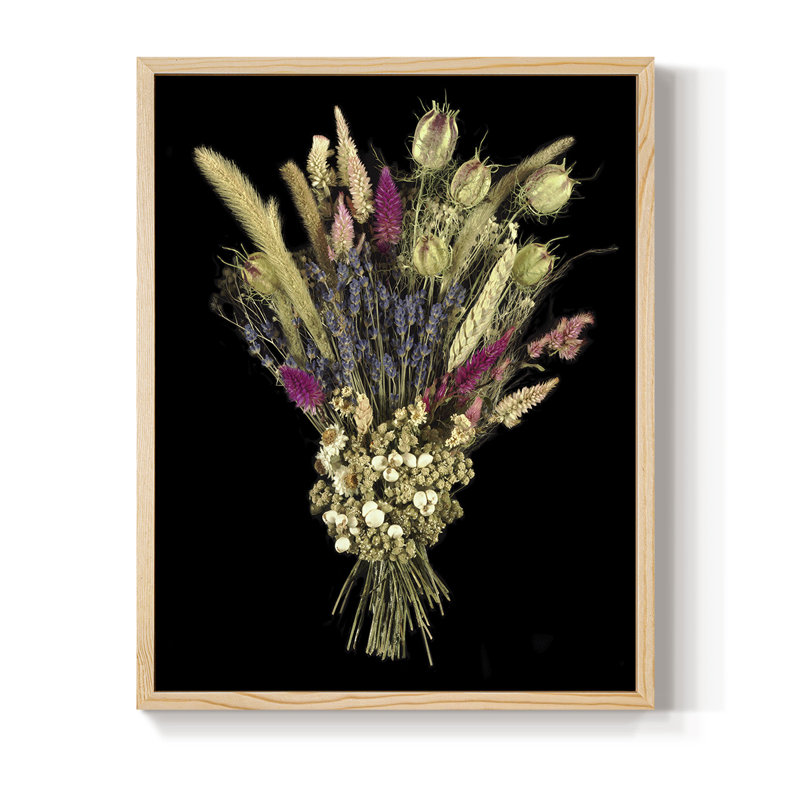 Nosegay VI, reproduction d'art encadrée - bois massif, H 11 po x l 9 po, Naturel