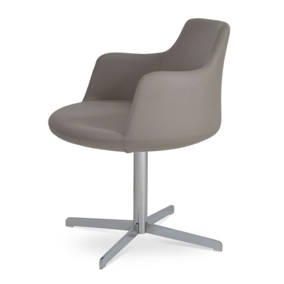Derviche 4 étoiles chaise, Chrome, Similicuir - Os