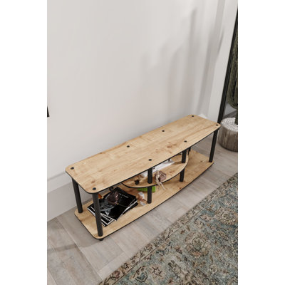 Modern Oak TV Stand with Compressed Kraft Legs, 47.2 x 13.8 x 13.8 inches | Durable 100% MDF Construction, Solid Color Brown | Stylish Industrial Design, Perfect for Living Room & Entertainment Areas